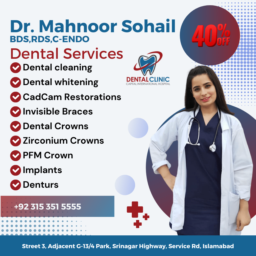 Dr. Mahnoor Sohail – Experienced Dentist | B.D.S, R.D.S, C-Endo, C-Prostho